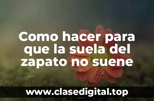 Como hacer para que la suela del zapato no suene