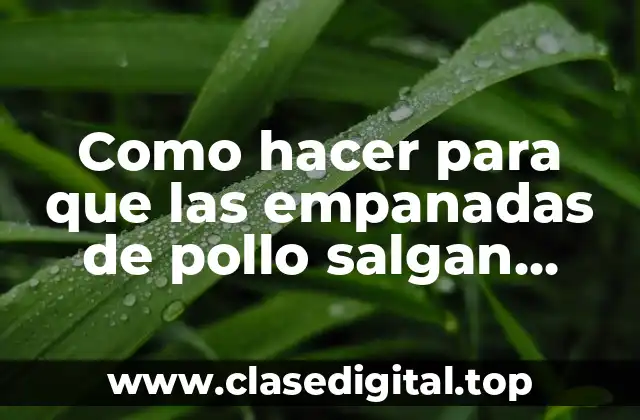 Como hacer para que las empanadas de pollo salgan jugosas