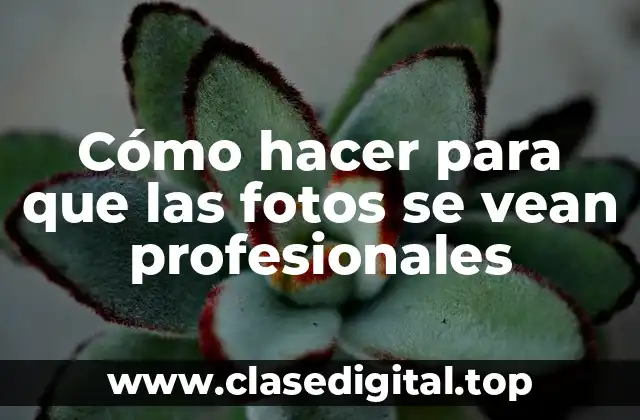 Cómo hacer para que las fotos se vean profesionales