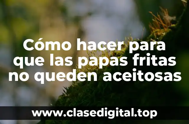 Cómo hacer para que las papas fritas no queden aceitosas