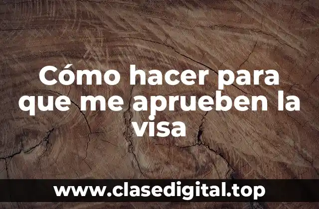 Cómo hacer para que me aprueben la visa