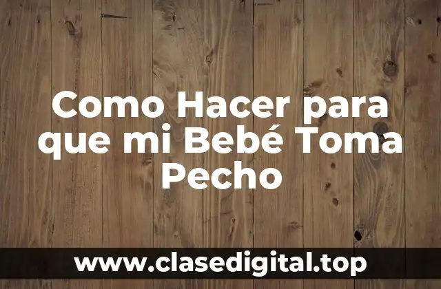 Como Hacer para que mi Bebé Toma Pecho