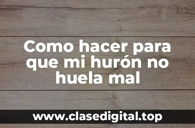 Como hacer para que mi hurón no huela mal