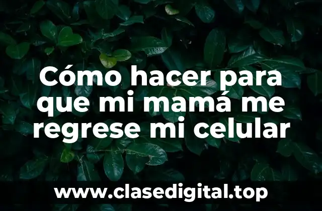 Cómo hacer para que mi mamá me regrese mi celular