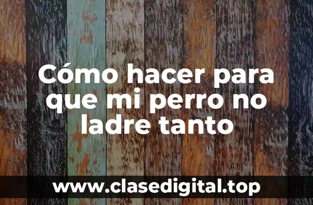 Cómo hacer para que mi perro no ladre tanto