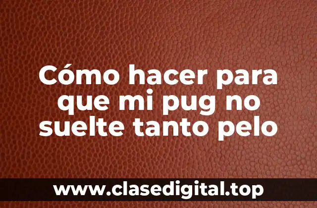 Cómo hacer para que mi pug no suelte tanto pelo