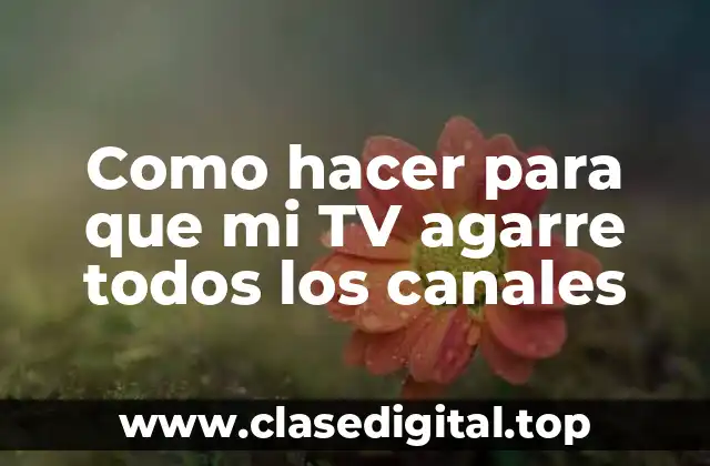 Como hacer para que mi TV agarre todos los canales