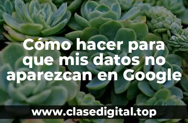 Cómo hacer para que mis datos no aparezcan en Google