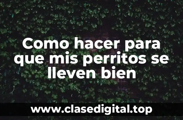 Como hacer para que mis perritos se lleven bien