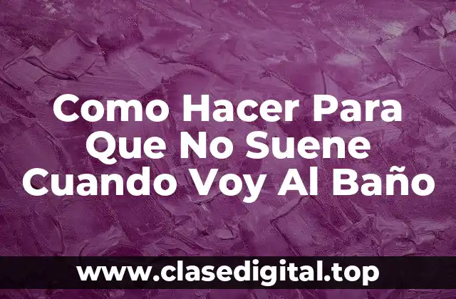 Como Hacer Para Que No Suene Cuando Voy Al Baño