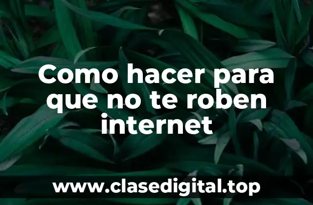 Como hacer para que no te roben internet