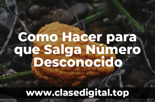 Como Hacer para que Salga Número Desconocido