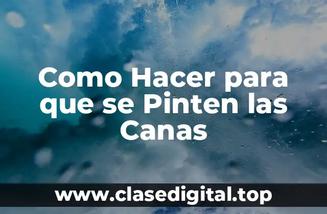 Como Hacer para que se Pinten las Canas