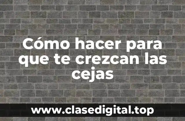 Cómo hacer para que te crezcan las cejas