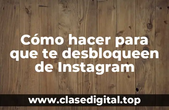 Cómo hacer para que te desbloqueen de Instagram