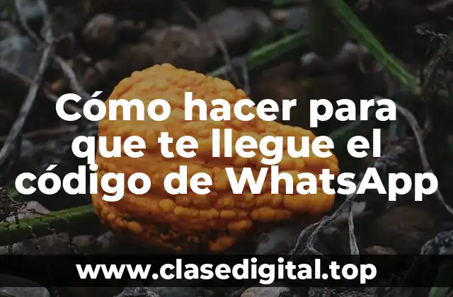 Cómo hacer para que te llegue el código de WhatsApp