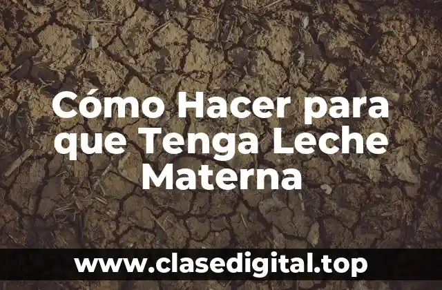 Cómo Hacer para que Tenga Leche Materna