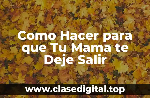 Como Hacer para que Tu Mama te Deje Salir