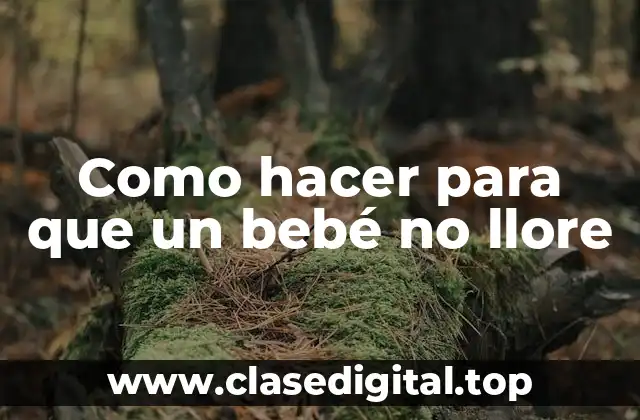 Como hacer para que un bebé no llore