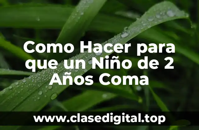 Como Hacer para que un Niño de 2 Años Coma
