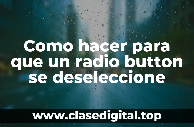 ¿Qué es un radio button y cómo funciona?