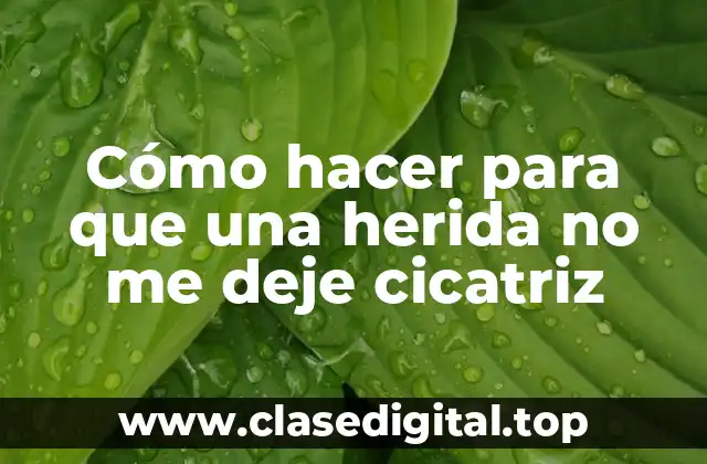 Cómo hacer para que una herida no me deje cicatriz