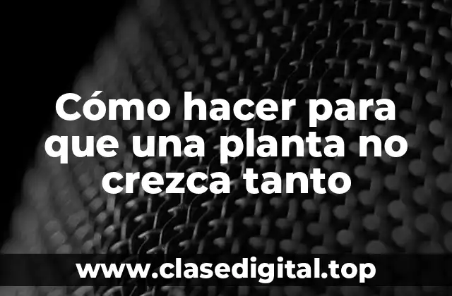 Cómo hacer para que una planta no crezca tanto