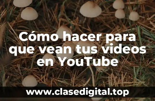 Cómo hacer para que vean tus videos en YouTube