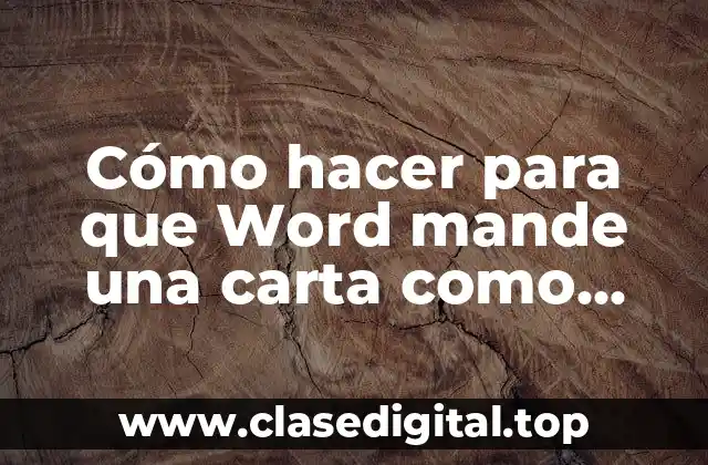 Cómo hacer para que Word mande una carta como imagen