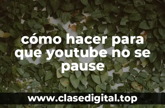 cómo hacer para que youtube no se pause