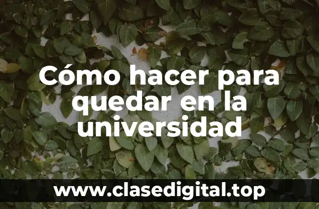 Cómo hacer para quedar en la universidad