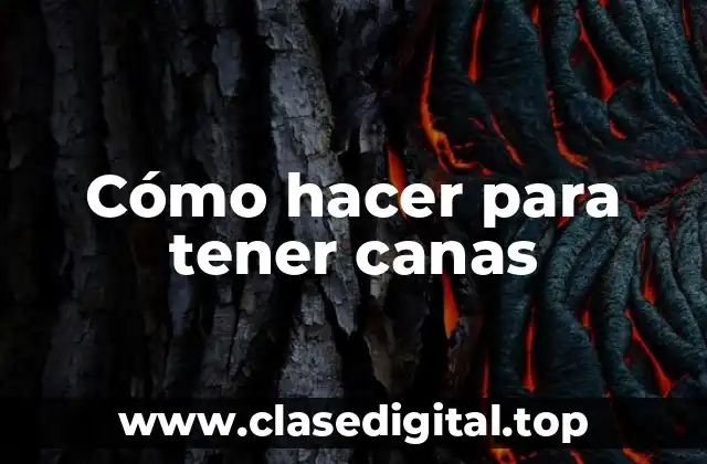 Cómo hacer para tener canas