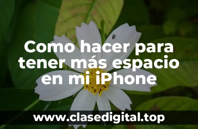 Como hacer para tener más espacio en mi iPhone