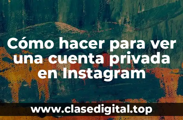 Cómo hacer para ver una cuenta privada en Instagram