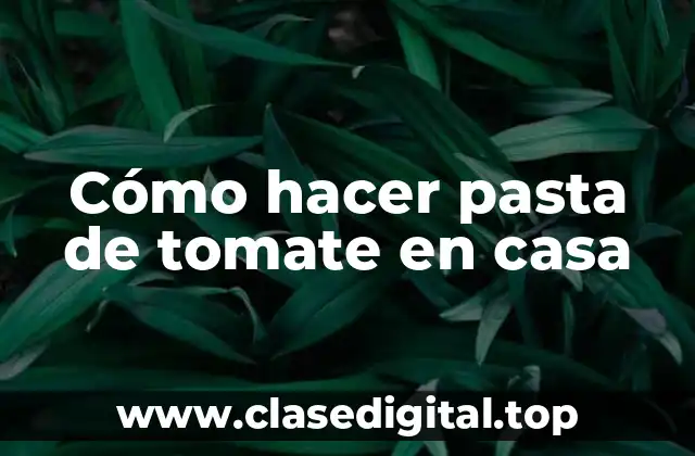 Cómo hacer pasta de tomate en casa