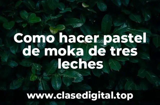 Como hacer pastel de moka de tres leches