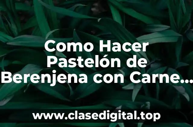 ¿Qué es el Pastelón de Berenjena con Carne Molida?