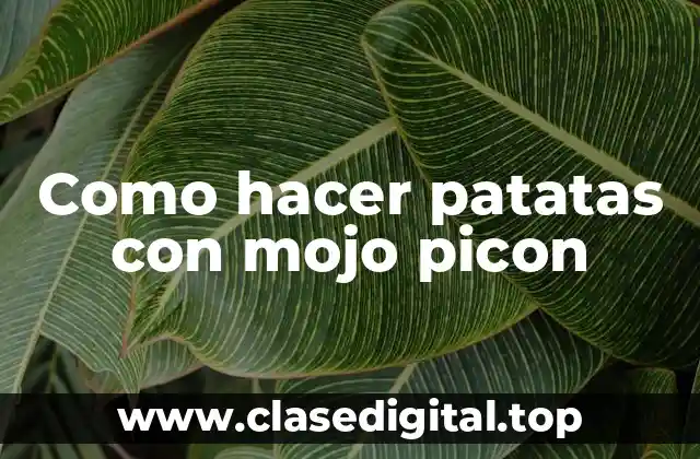 Como hacer patatas con mojo picon