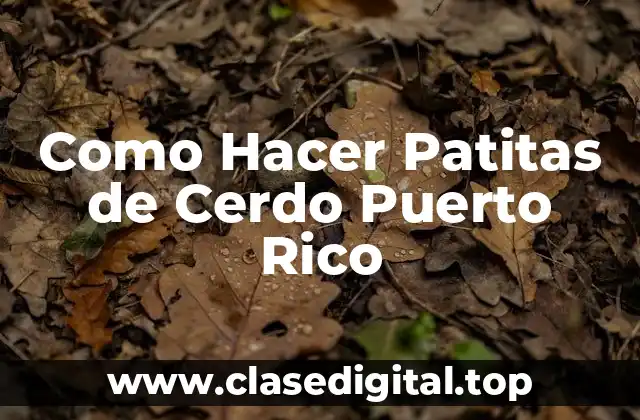 Como Hacer Patitas de Cerdo Puerto Rico