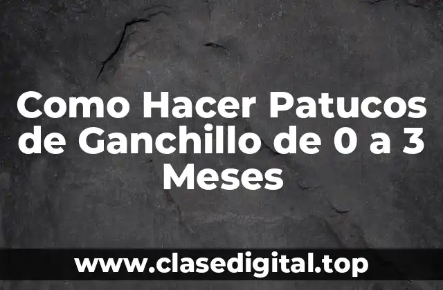 Como Hacer Patucos de Ganchillo de 0 a 3 Meses