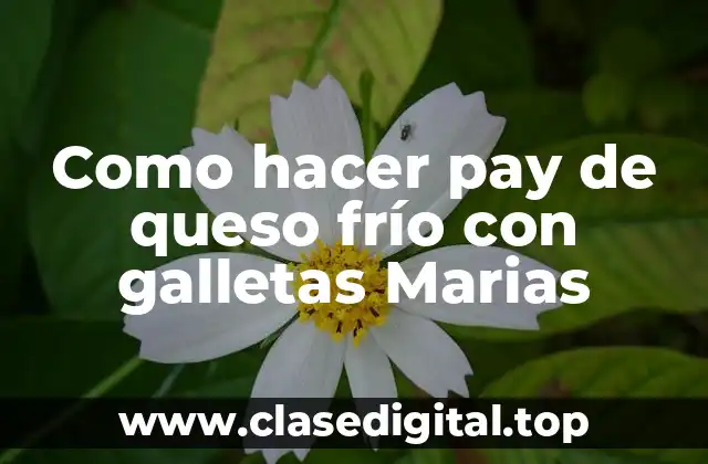 Como hacer pay de queso frío con galletas Marias