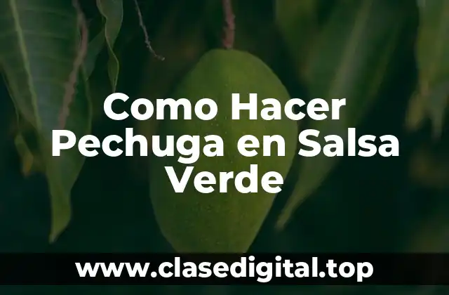 Como Hacer Pechuga en Salsa Verde