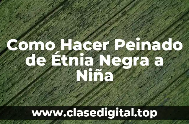 Que es un Peinado de Étnia Negra y para Qué Sirve