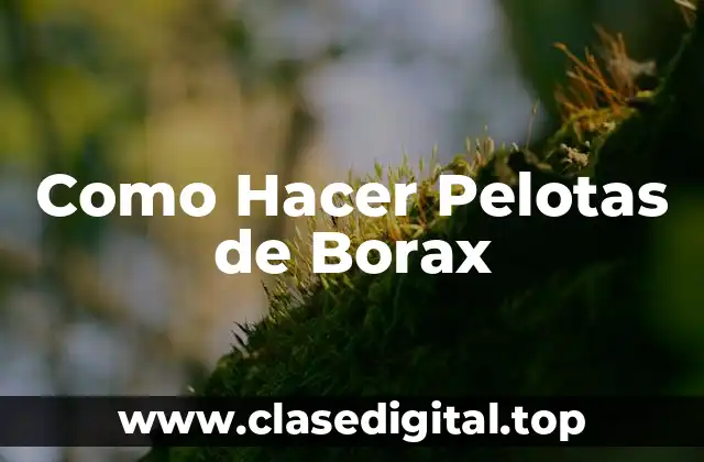 Como Hacer Pelotas de Borax