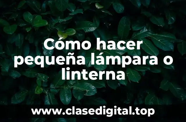 Cómo hacer pequeña lámpara o linterna
