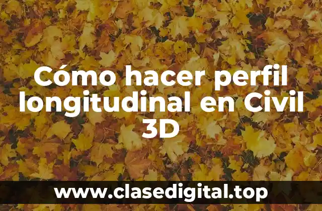 ¿Qué es un perfil longitudinal en Civil 3D?