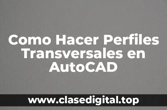 Como Hacer Perfiles Transversales en AutoCAD