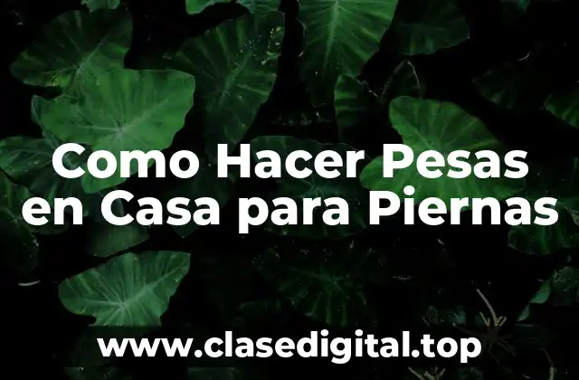 Como Hacer Pesas en Casa para Piernas