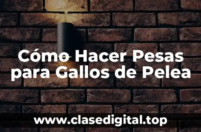 Cómo Hacer Pesas para Gallos de Pelea