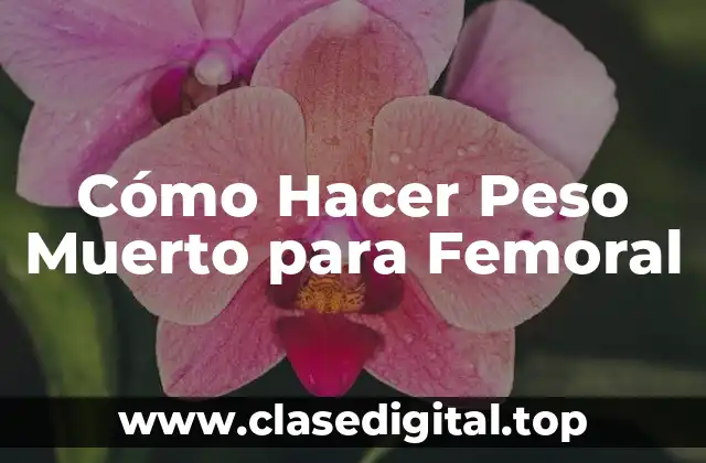 Cómo Hacer Peso Muerto para Femoral